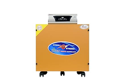 ZIYKO Wooden Battery Trolley with Battery Tray | Inverter Battery Trolley | Wooden Invertor Trolley for Battery, Inverter, ups Box for Home and Office (Pastel Orange)