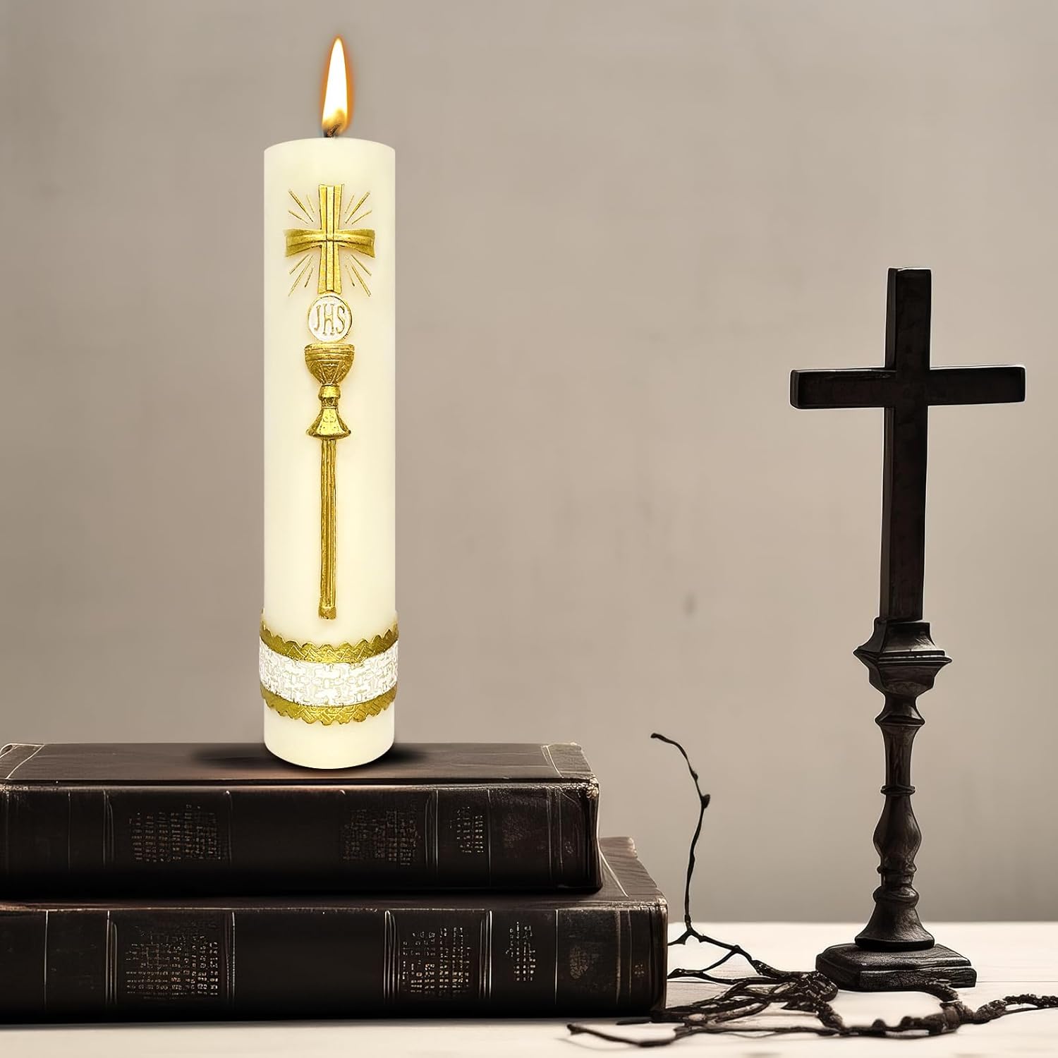 Religious Candles Catholic,Prayer Candles for Church Devotional Saint Blessed Mexican Gift,Baptism,Cirios Religiosos Catolicos,Jesus Candle,Cross Candle,Cirio Pascual,Veladoras Mexicanas