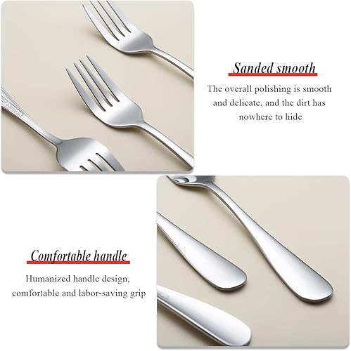 Miniatura 43 de Evanda Tenedor dorado de 12 piezas, tenedores de acero inoxidable chapado en titanio dorado de 8.07 pulgadas, tenedores para pasteles, tenedores