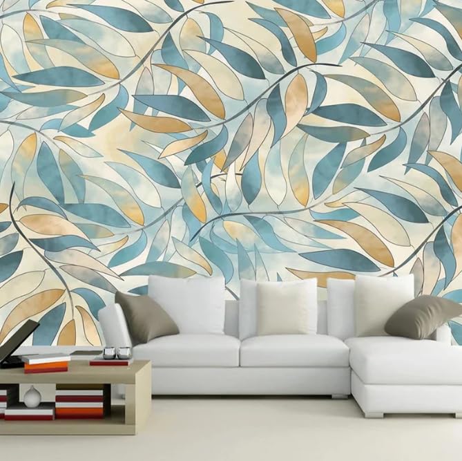 Papier peint feuilles style américain : sublimez votre salon et fond TV