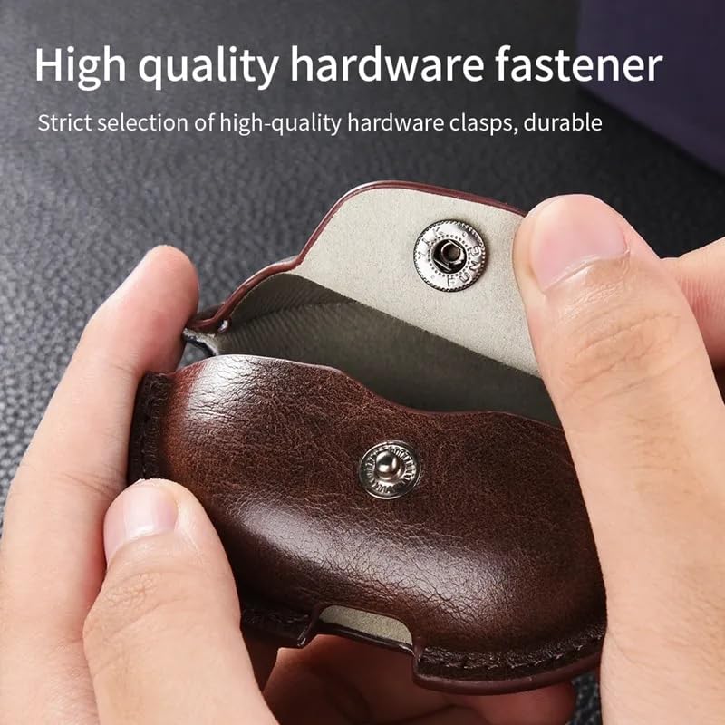 Image of Colorcase Leather Front & Back Cover 360 Degree Protection Case Cover for Boat Nirvana Ion - (Dark Brown) (Earbuds Not Included)