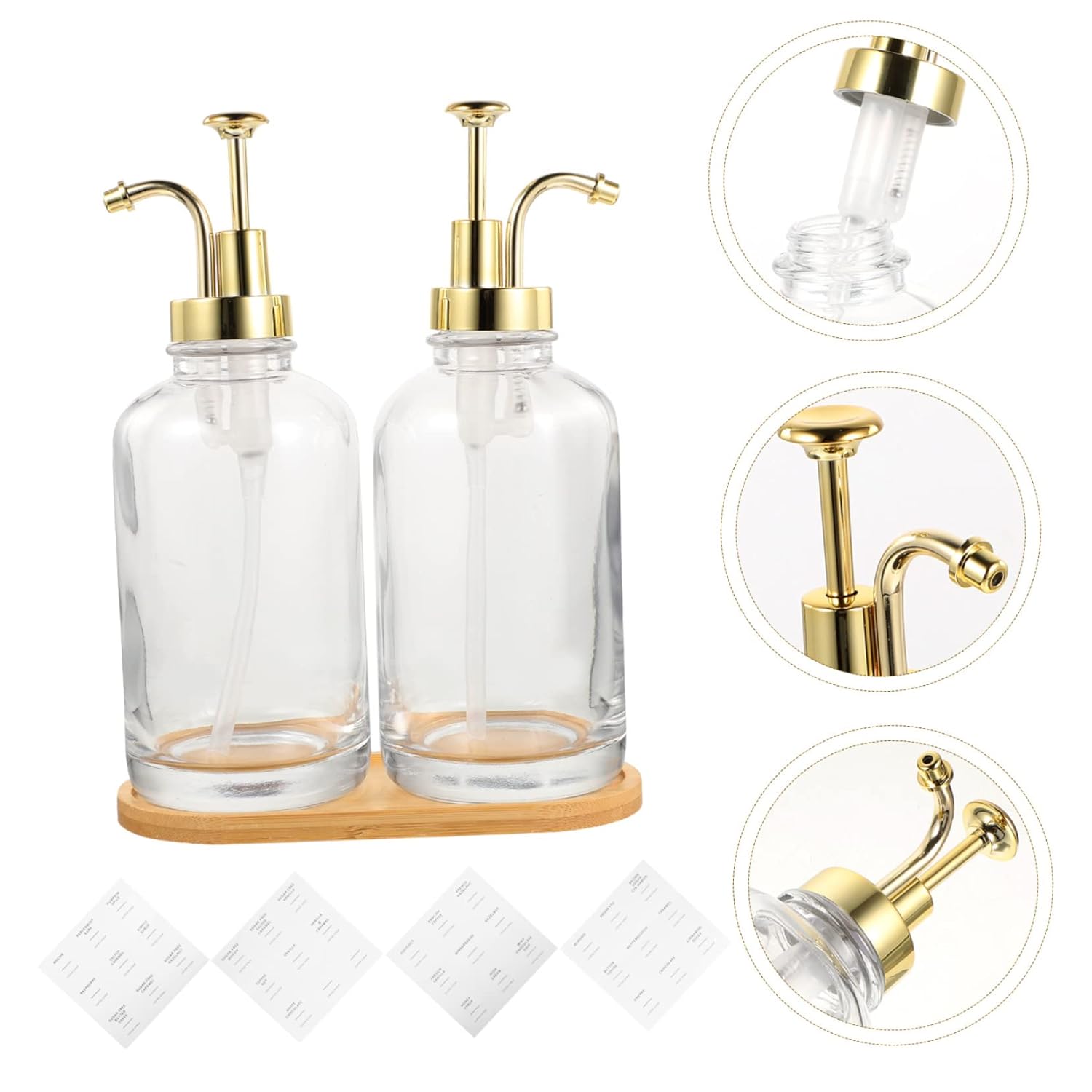 PartyKindom 1Set Glass Syrup Pump Dispenser for Coffee Multi Use Honey Bottle Transparent Design with for Syrup Lotion for Coffee Lovers
