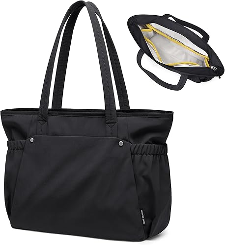 Miniatura 13 de Bolsa de mano para mujer, bolsas de trabajo de 14 pulgadas con cremallera para computadora portátil con compartimentos para viajes, uso diario