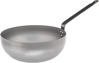 Mauviel Made In France M'Steel Black Steel Splayed Curved Sauté Pan, 11"/28cm, Steel