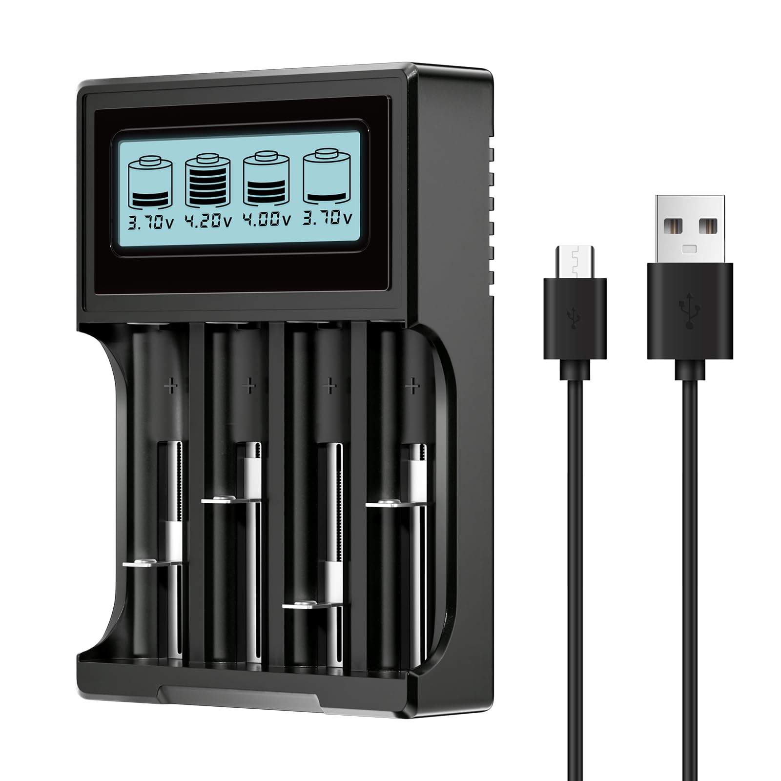 Caricabatterie LCD Per Batterie Litio - 2 Slot, Ricarica Rapida, Per 18650, 26650, 14500 - Foto 2