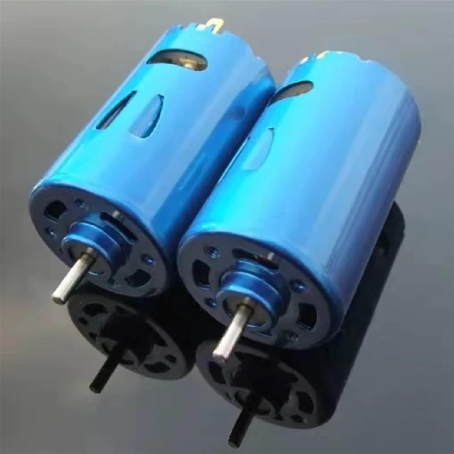 Blue Shell DC12V/24V RS550 High Speed Strong Magnetic Motor with Fan for Ship Model, Maximum Speed 30000RPM