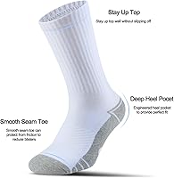 Vista 2 de Calcetines acolchados de algodón para hombre, con compresión de arco atlético, control de humedad, duraderos, cómodos, para trabajo, 6 pares