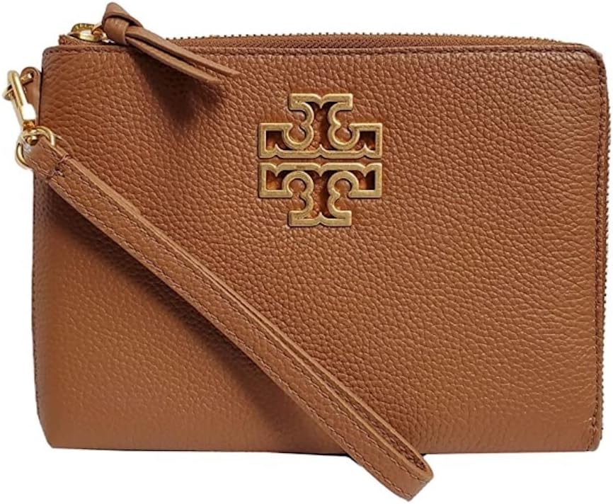 Tory Burch Wristlet Britten Large Zip Pouch, Moose, Large