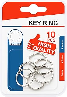 Fitto Key Ring Set 10 Pieces 25mm Metal Split Rings for Keys