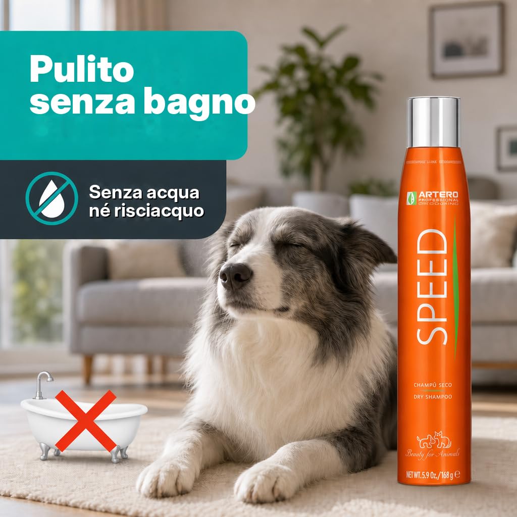 Artero Speed. Shampoo ​​Secco e volumizzante per cani e gatti,