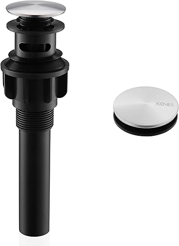 Miniatura 10 de KENES Desagüe desplegable de bronce aceitado para lavabo, tapón de drenaje para lavabo, montaje de drenaje de fregadero sin desbordamiento, anti