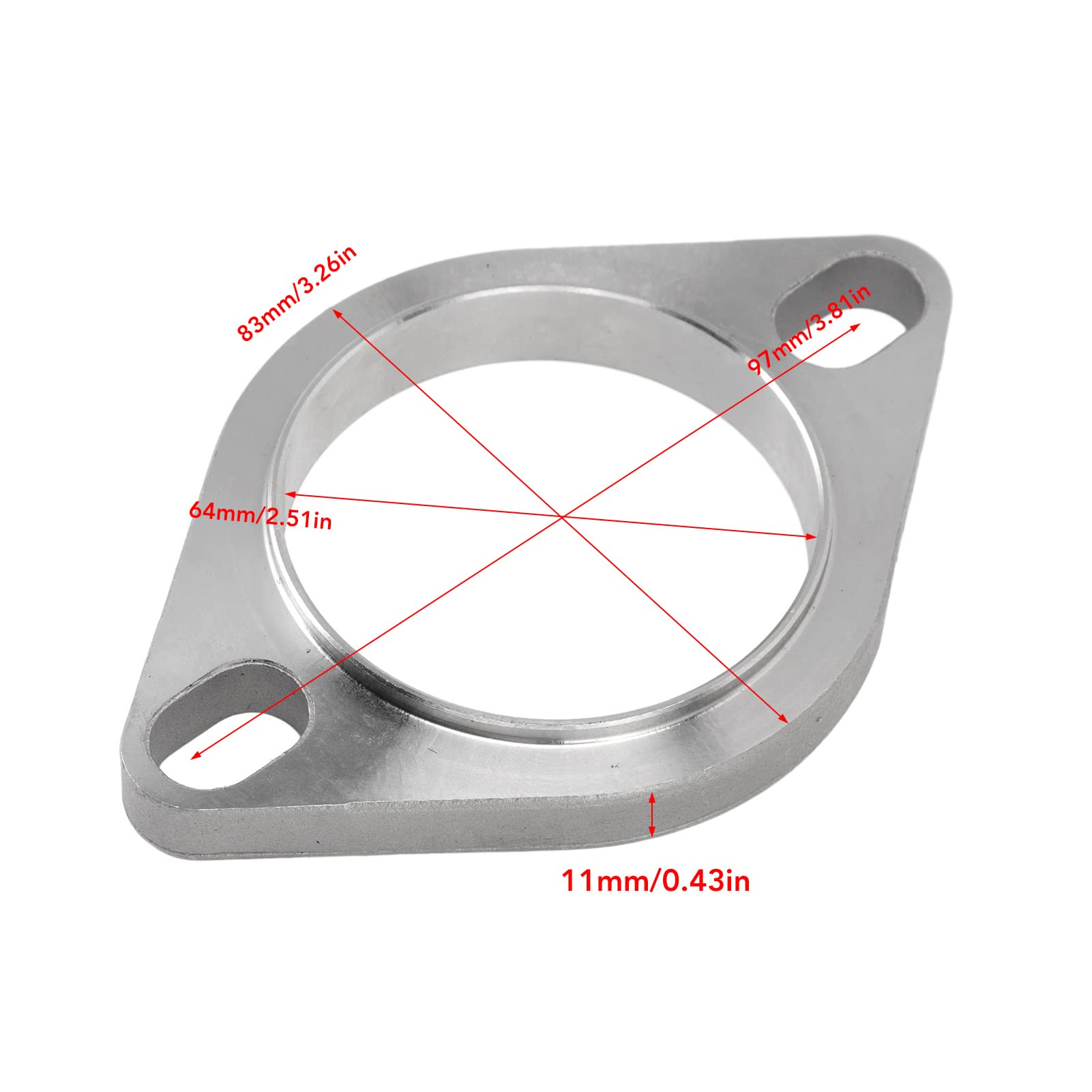 Kit di connessione flangia di scarico 2PCS 2 2.5in in acciaio inossidabile universale per downpipe di scarico, Catback, collettori