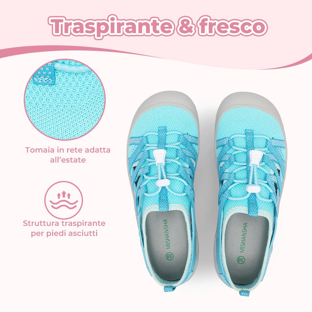 Mishansha Sandali da Trekking Donna Traspiranti e Antiscivolo, Sandali da Escursionismo Comodi e Chiusi, Taglie 36-42