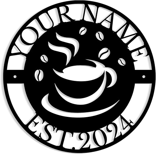 Miniatura 14 de Letrero de metal para café, nombre personalizado para barra de café, decoración de arte en la pared, decoración de pared para la cocina