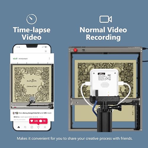 Miniatura 6 de Lightburn - Cámara para grabador láser, cámara grabadora láser, cámara láser mejorada, puente inalámbrico para software Lightburn, posicionamiento