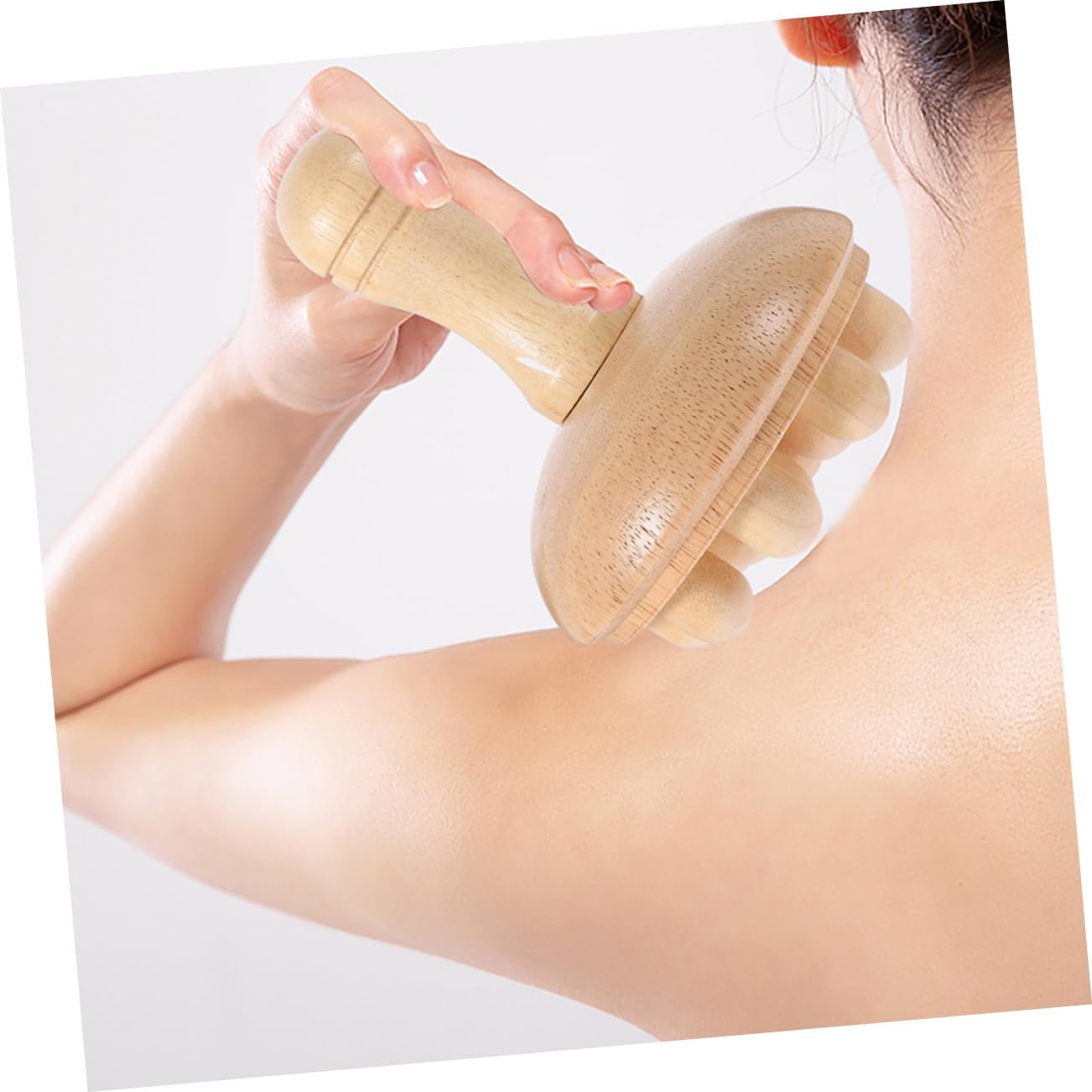 NOLITOY 2Pcs Wooden Scalp Massage Comb Set Ergonomic Mushroom Head Massager Rubber Wood Wide Tooth Comb for Hair Washing and Relaxation for Home and Travel