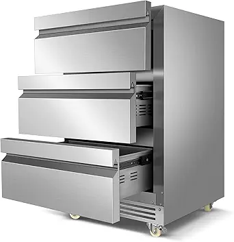 Stainless Steel 3-Tier Drawer Refrigerator for Outdoor and Commercial Use