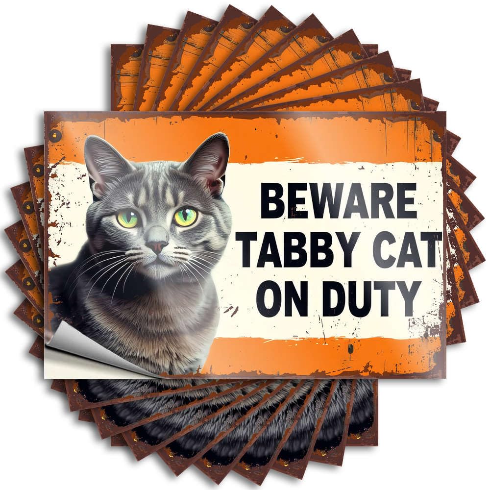 Feminist, Tattoo Garage Beware: Tabby Cat On Duty | Football Life(8X12CM)