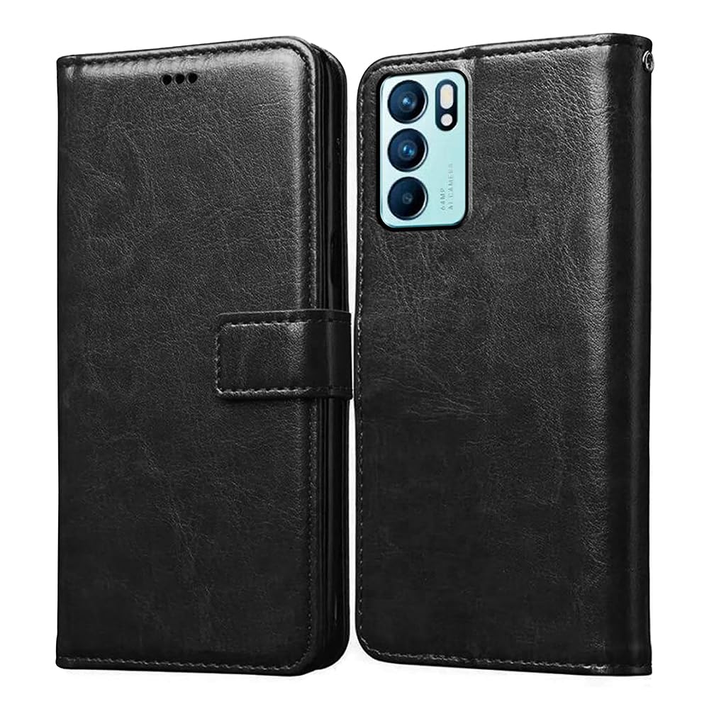 Oppo Reno6 5G Flip Cover - Premium Leather -11