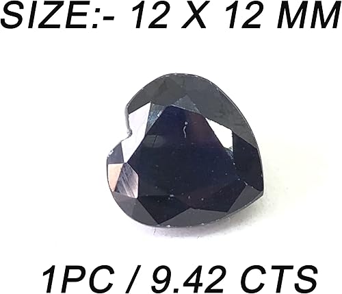 Miniatura 2 de 9.42 quilates natural de zafiro azul profundo en forma de corazón, tamaño 0.472 in, corte de gran calidad, piedras preciosas sueltas y finas para