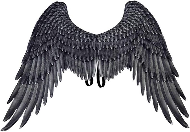 Naisicore Unisex 3D Angel Wings Halloween Costume Accessory Creative Feather Angel Wings Cosplay Supplies for Halloween Christmas Party 1pc Black