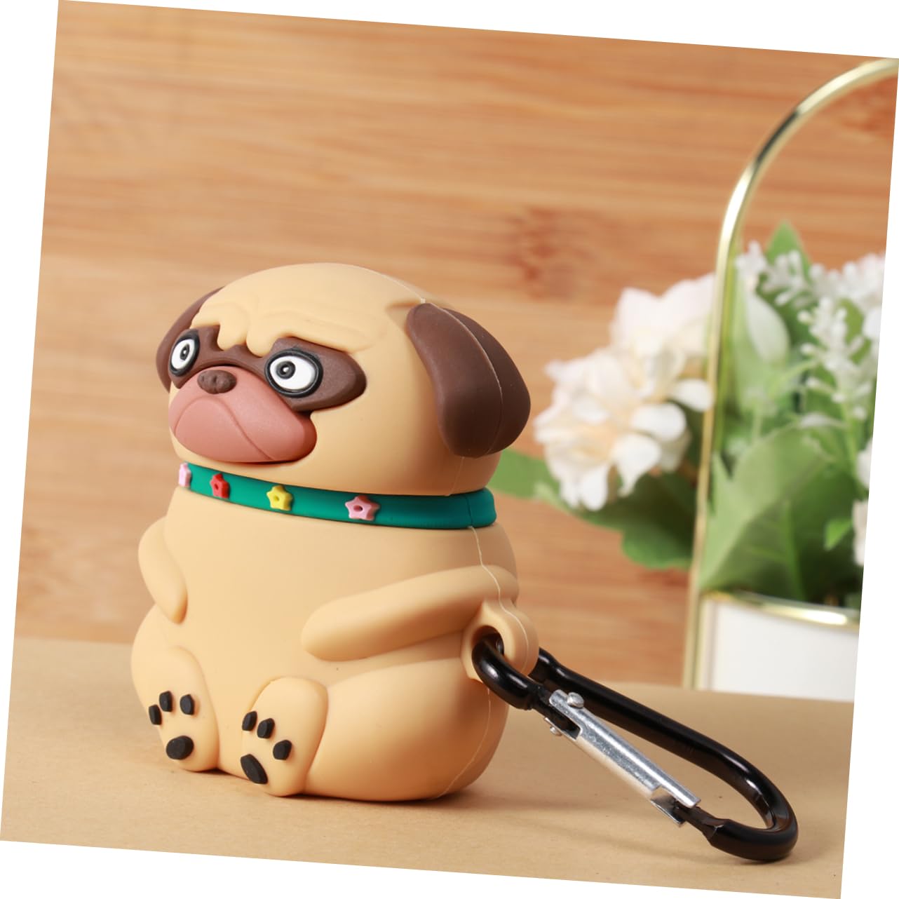 Uonlytech 3piezas Funda De Silicona para Auriculares Diseño De Perro Pei Resistente y Arañazos con Gancho para Fácil Transporte