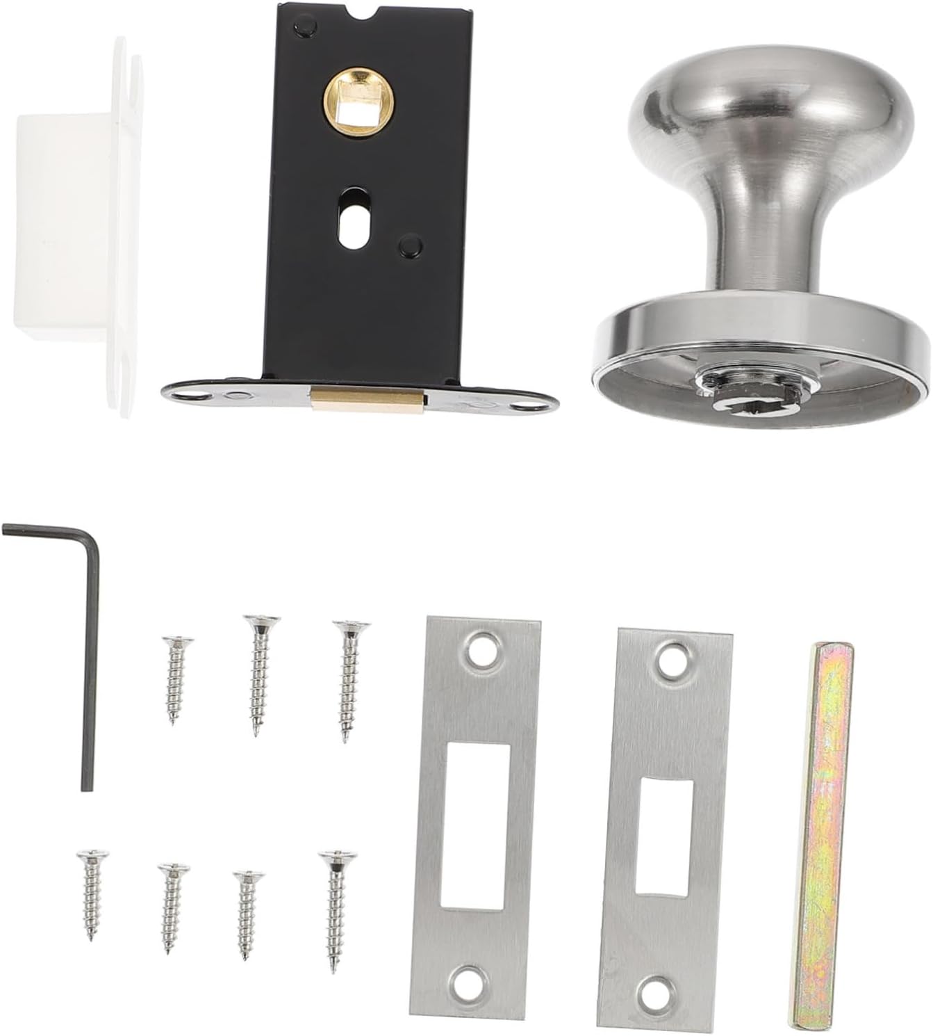 OSALADI 1set Zinc Alloy Keyless Door Lock Durable Rotate Bolt Latch for Bedroom Bathroom Kitchen Easy Installation High Security Privacy Catch Sleek Design