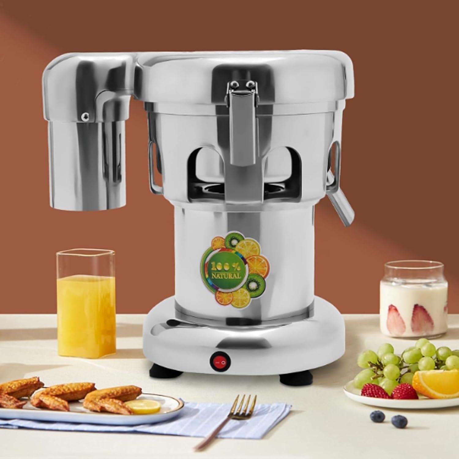 Commercial Electric Juicer 370w, Fruit And Vegetable Centrifugal Juicer, Heavy Duty Cold Press Juicer, Suitable For Home, Milk Tea Shop, Cafe, Squeeze Fruit And Vegetable Juice