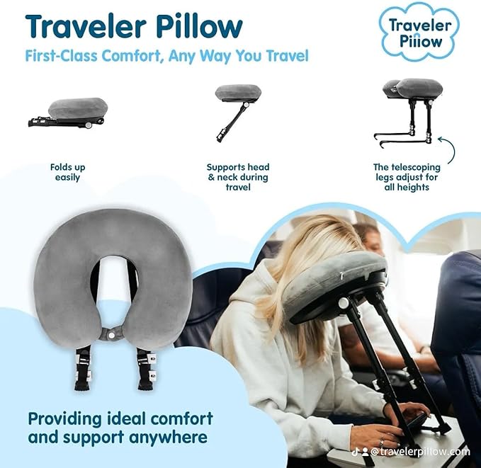 Almohada de viaje ajustable de espuma viscoelástica mediana miniatura 5