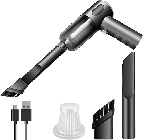 YUNYILAN Cordless Handheld Vacuum Cleaner, High Power Rechargeable Mini Portable Vacuum for Home, Office and Car Cleaning (Black)