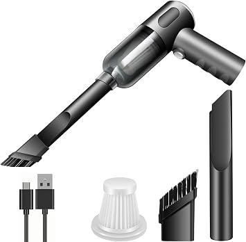 YUNYILAN Cordless Handheld Vacuum Cleaner, High Power Rechargeable Mini Portable Vacuum for Home, Office and Car Cleaning Black