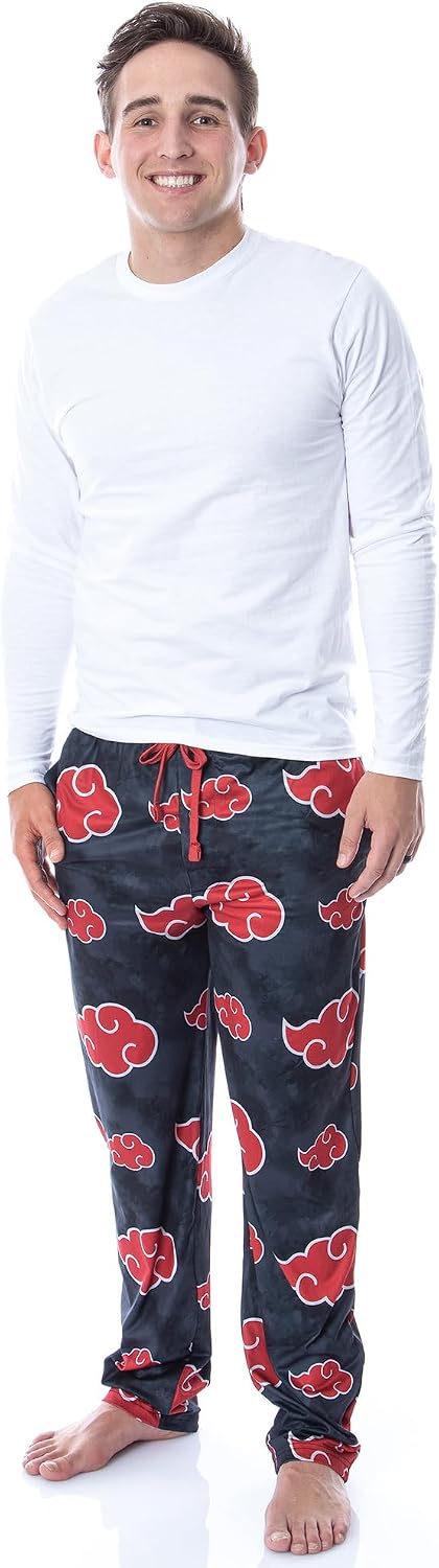 Bioworld Naruto Shippuden Mens' Akatsuki Clouds Pajama Sleep Lounge Pants