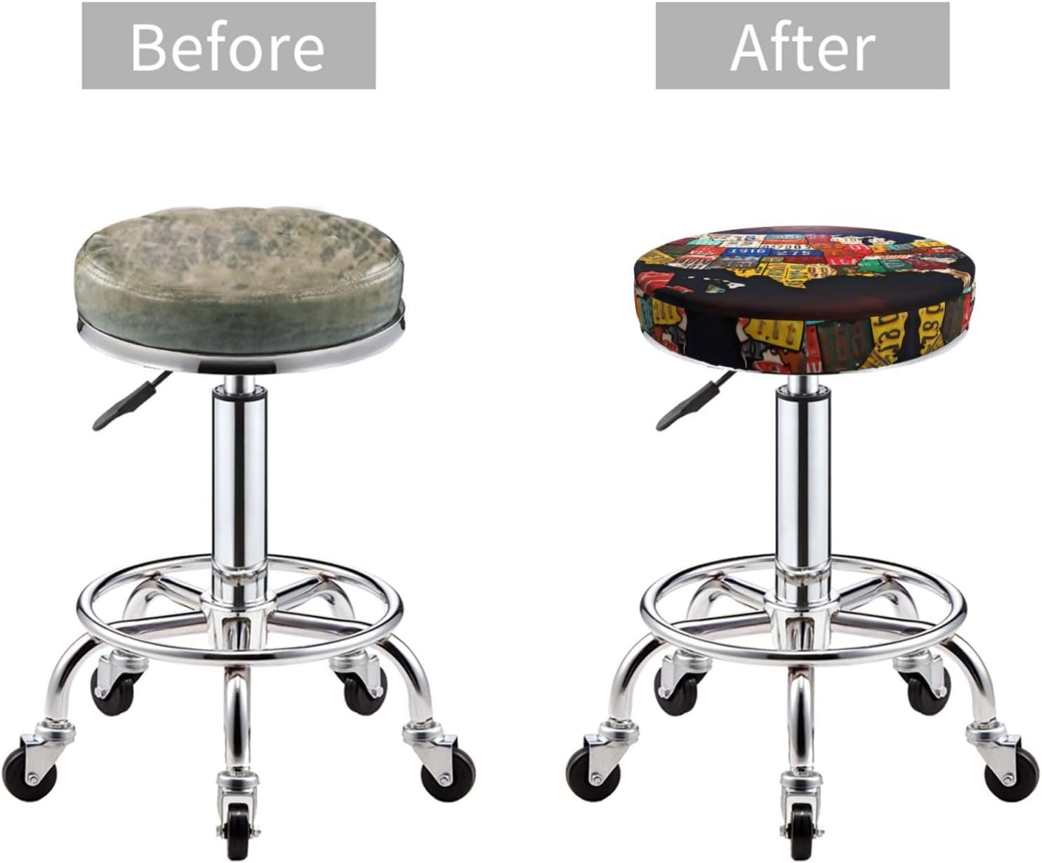 Round Bar Stool Seat Cover for Home Kitchen Dining Chair - 13 inch