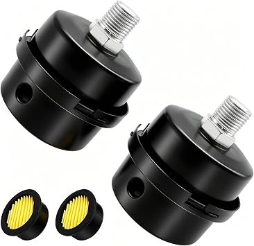 2 pcs 1/4" Thread Air Compressor Silencer, Air Compressor Intake Filter Sound Muffler Accessories 16mm for generators, blowers, exhaust ports