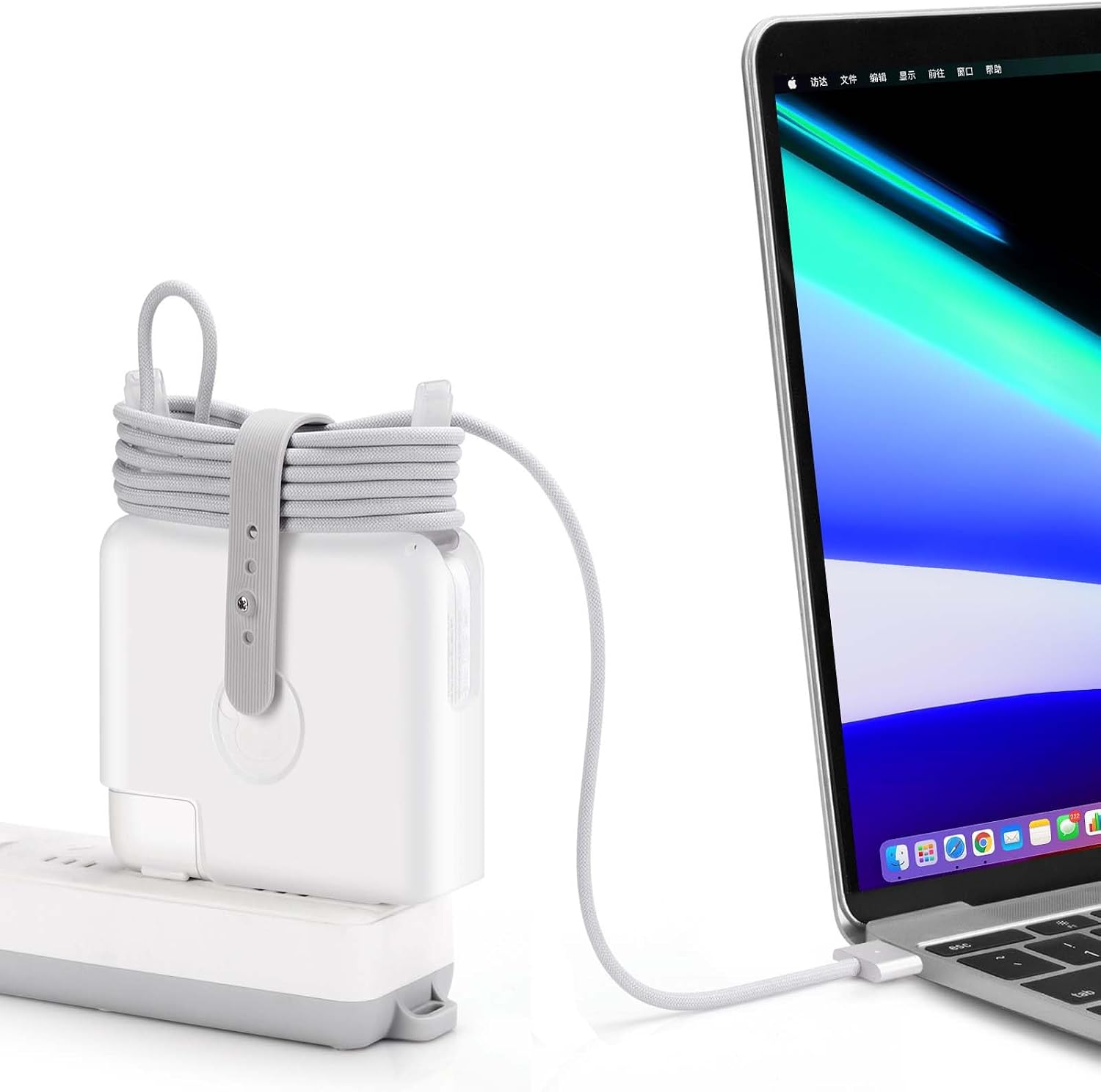 Travel Cord Organizer Power Adapter Case for 2023 MacBook Pro 14 M3 Original Power Adapter USB-C 70W Charger Protective Cover Cable Management Cord Winder MacBook Pro Accessories A2743 image 3