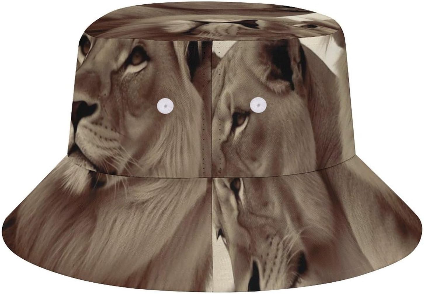 African Lion and Lioness Bucket Hat Packable Sun Hats Travel Summer Beach Fisherman Cap for Women Men Teens