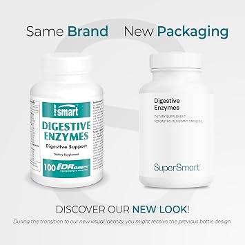 Supersmart - Digestive Enzymes (High Potency) - 15-in-1 Multi Enzymes Supplement - with Lipase, Bromelain, Amylase, Lactase, Protease, Invertase | Non-GMO & Gluten Free - 100 Delayed Release Capsules