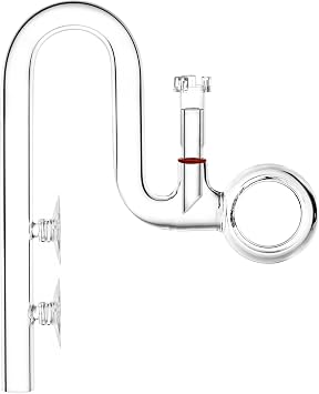 Glass Lily Pipe Spin Outflow with Surface Skimmer for Aquarium Planted Tank 17mm for 16/22mm 5/8 i.d. tubing