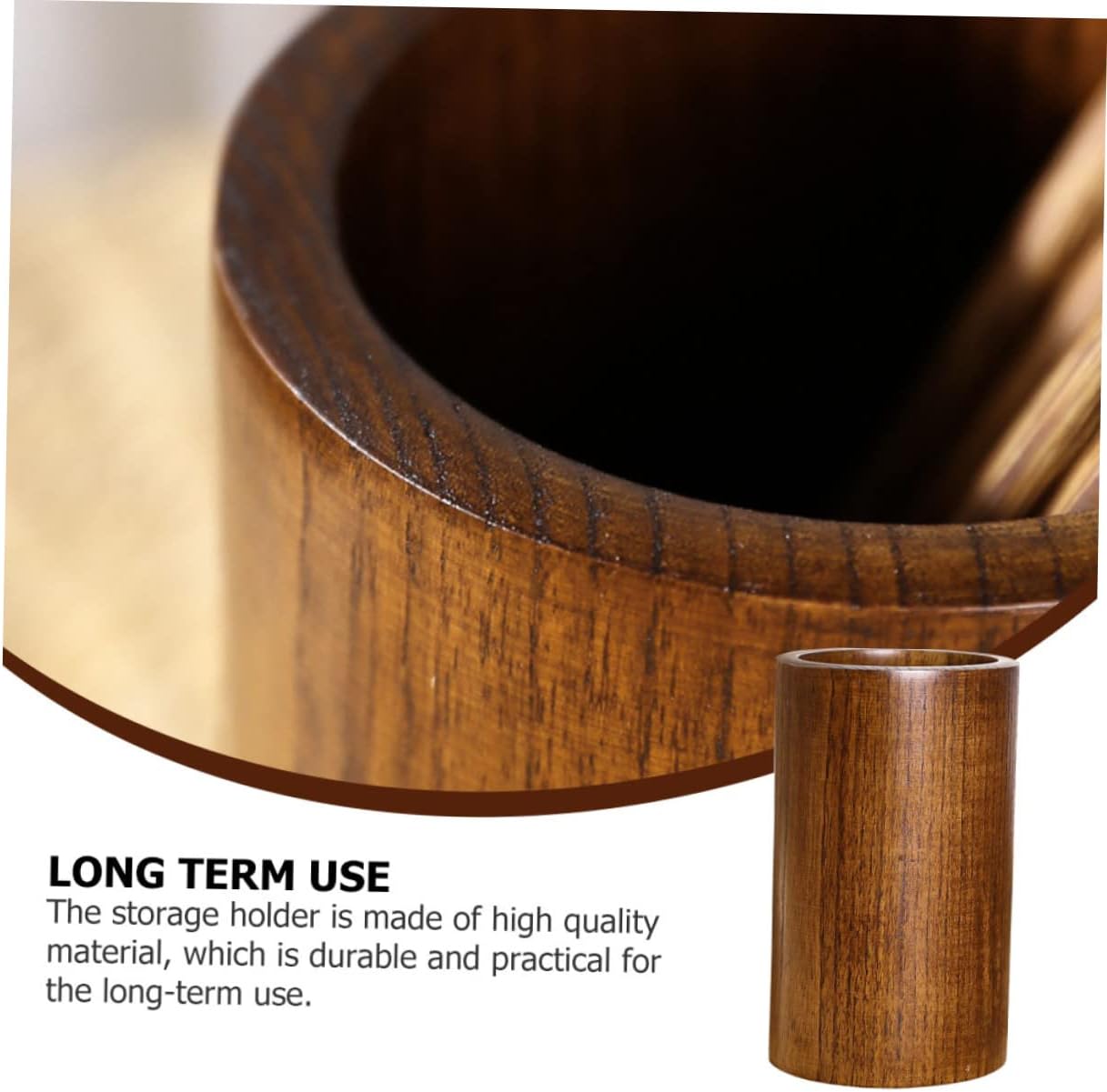 Cabilock 1Pc Simple Style Wooden Utensil Holder Round Chopsticks Storage Container for Kitchen Home Use Versatile Cutlery Organizer Pen Storage