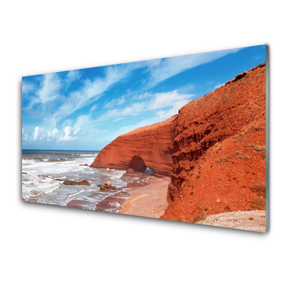 Tableau moderne en verre trempé Tulup 100x50cm avec impression haute définition paysage de mer