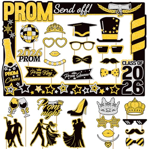 Prom Decorations, 30 Pcs Prom Photo Booth Props, Prom Send
