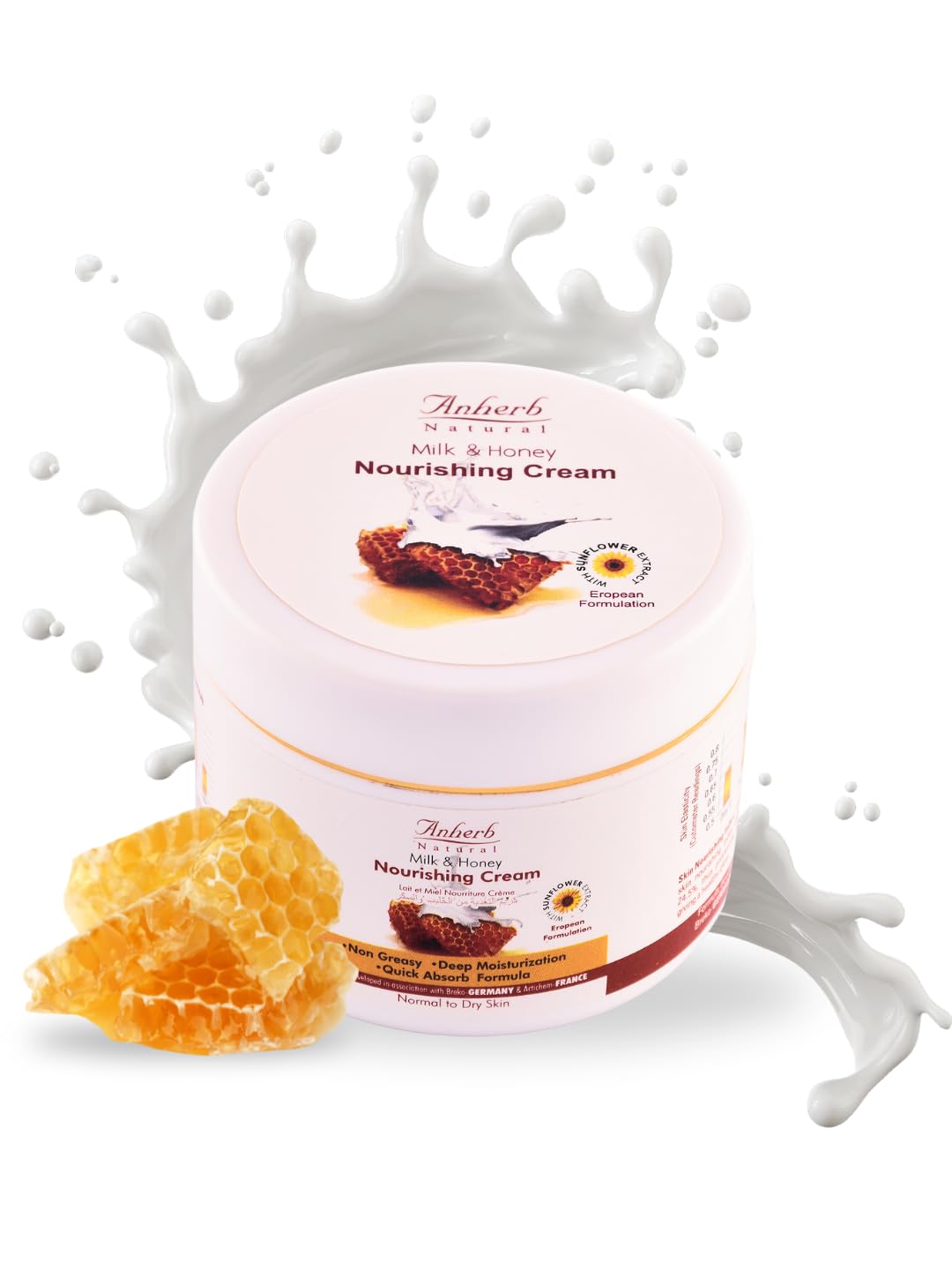 Anherb Milk and Honey Nourishing Cream | Goodness of Pure Organic Milk and Honey | 40 gms X Pack Of 1