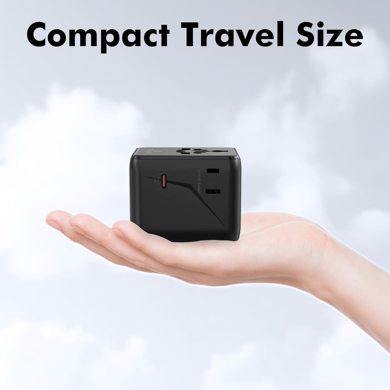 7 in 1 Travel Adapter Worldwide w/GaN 45W, 2 USB-A (15W), 3 USB-C (45W), 2 AC Outlets, Safety Certified International Plug Adapter for Universal Laptop, Phone, Camera for US, EU, UK, AU