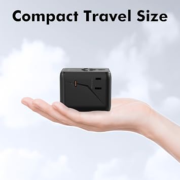 TRAVEL DEPOT 7 in 1 Universal Travel Adapter, w/GaN 45W Universal Input