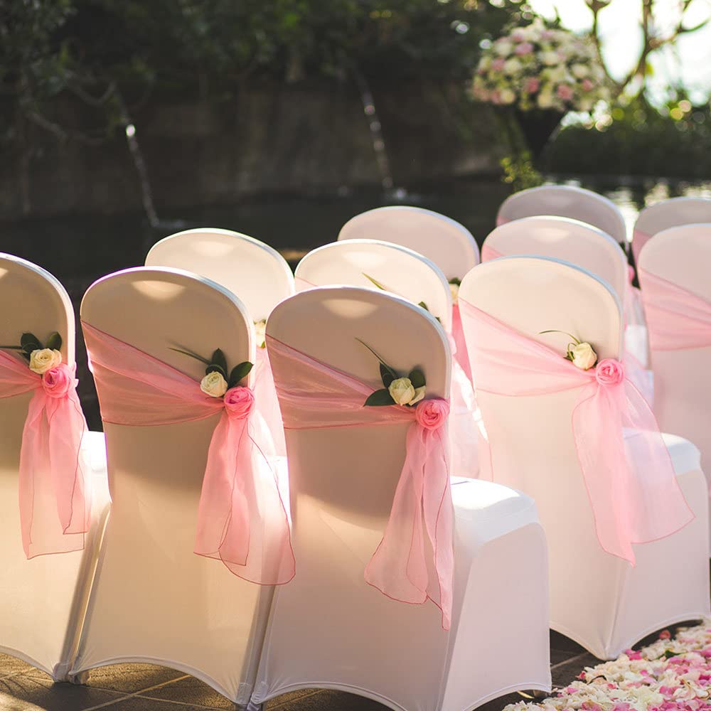 Elegant Event Essentials Set mit 10 Stück Organza Stuhl Krawatten Schärpen breiter,vollerer BezugHochzeitsdekoration, Geburtstag