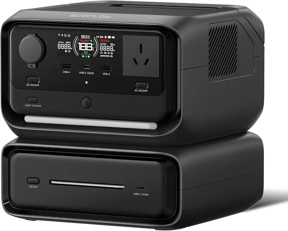 Ecoflow River 3 Max Portable Power Station, 572Wh Expansion LiFePO4 (LFP) Battery with 10-Year Lifespan, Built-in 140W USB-C Port for Charging/Discharging, Extra Battery EB300 Use Independently