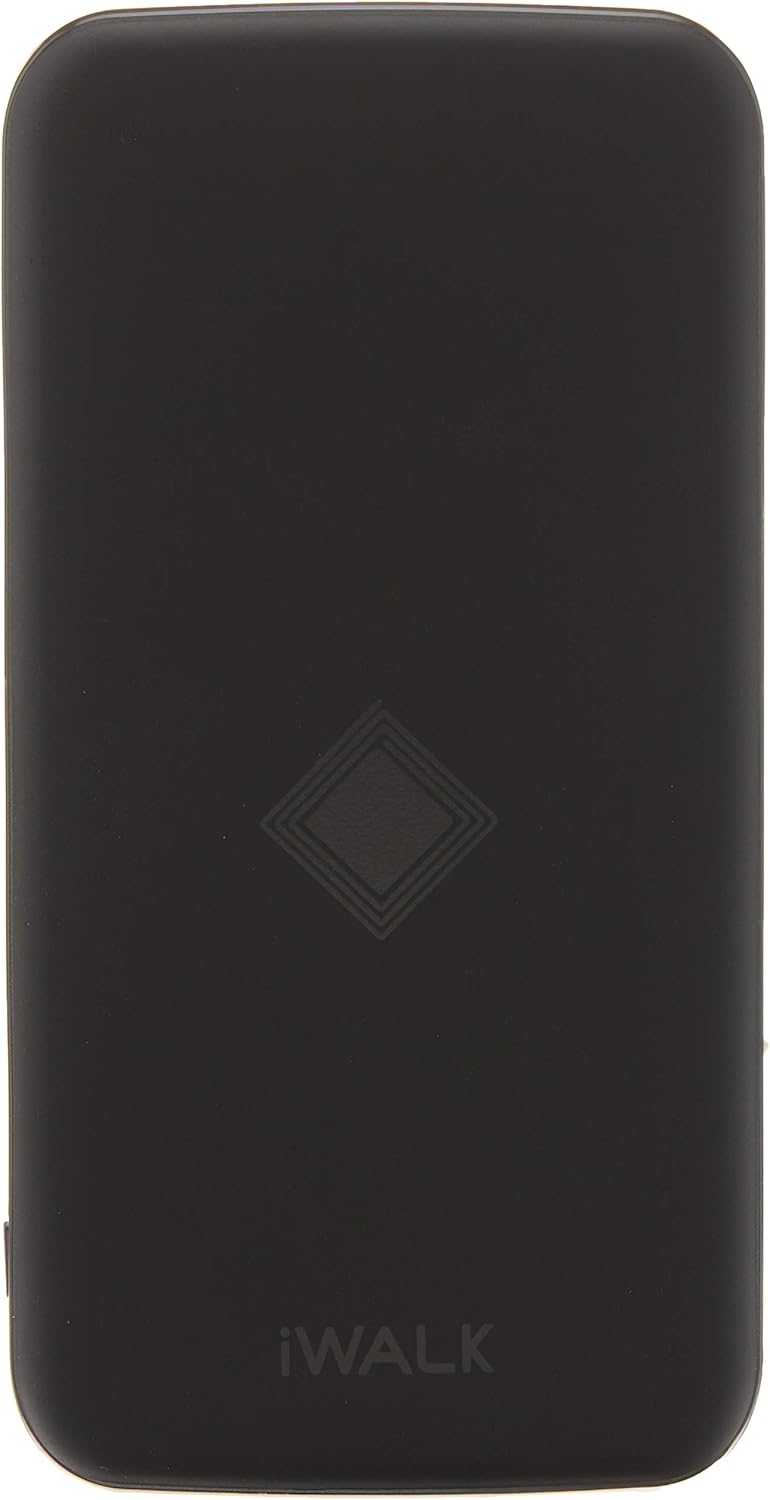 Tepe view of iWalk Chic Air Wireless Power Bank showing iWALK logo and wireless charging symbol