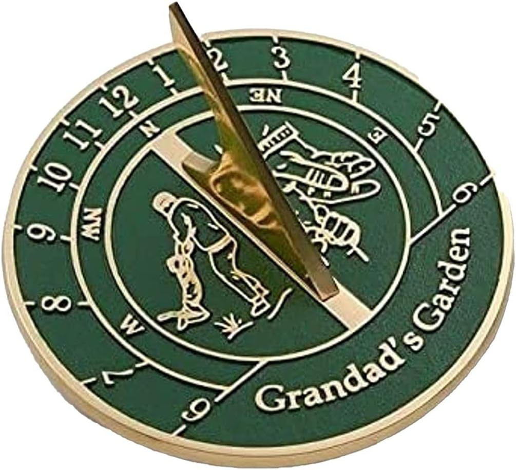 NauticalMart Sundial Gift Heavy Duty Cast Brass Sundial Gift Handmade (Grandad’s Garden)