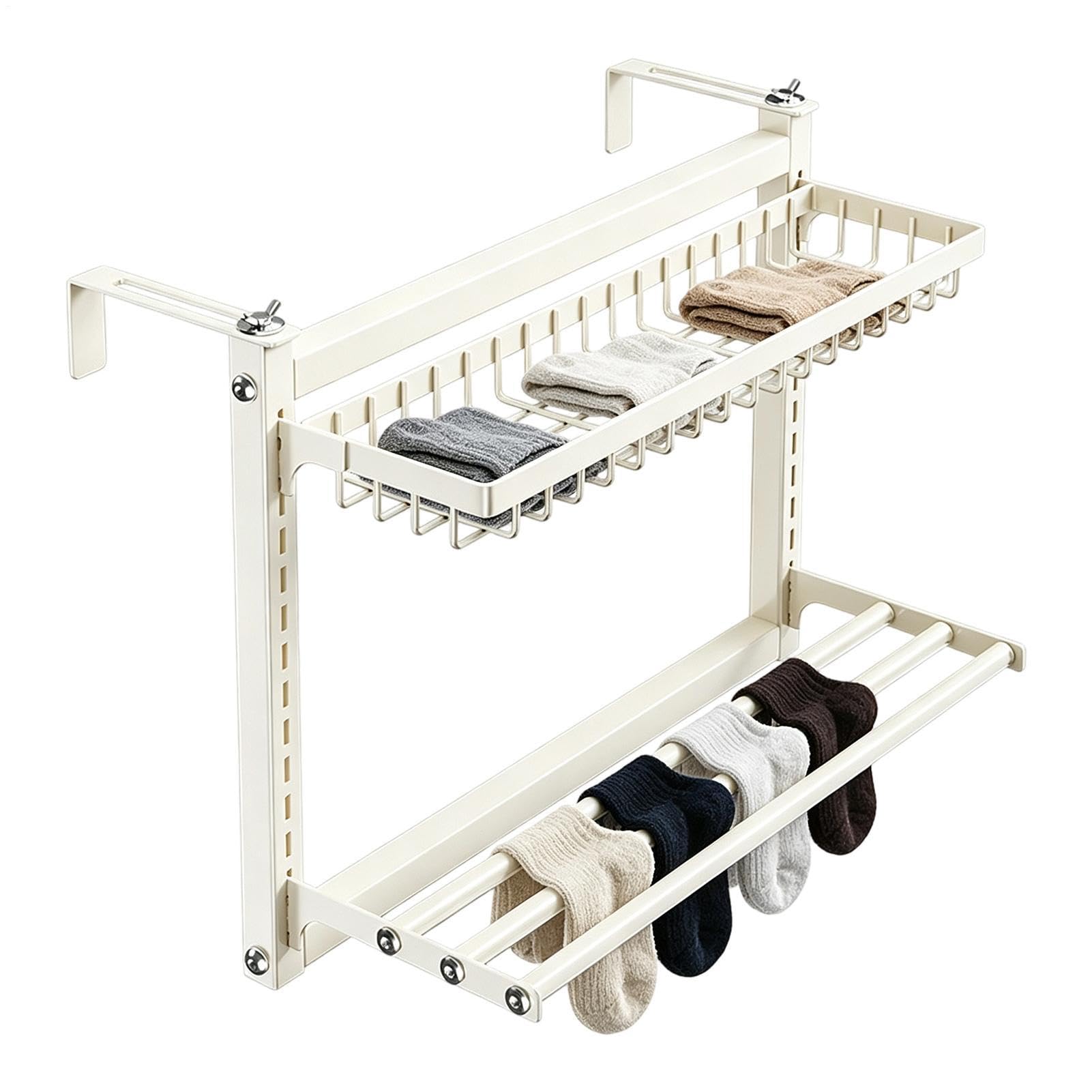 Étendoir à radiateur multifonctionnel et sèche-manteau intérieur en acier 60cm