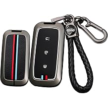 Key Fob Case Compatible with Geely EX5 2024 2025 2026 EX5 EM-I, Metal & Silicone Car Key Cover, Protective Key Housing, Gun Black